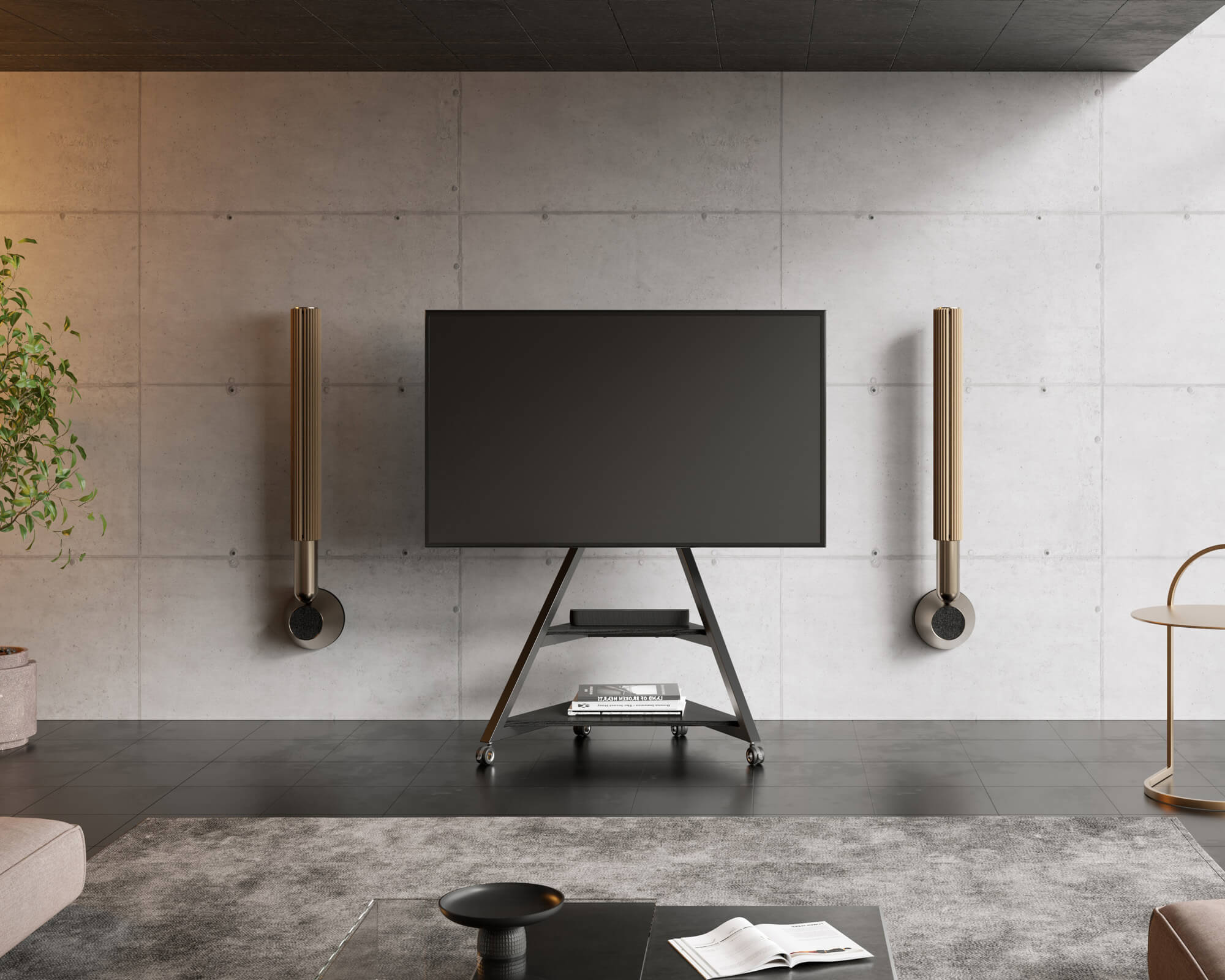 Eiffel V2 FT88 Floor TV Stand With Wheels