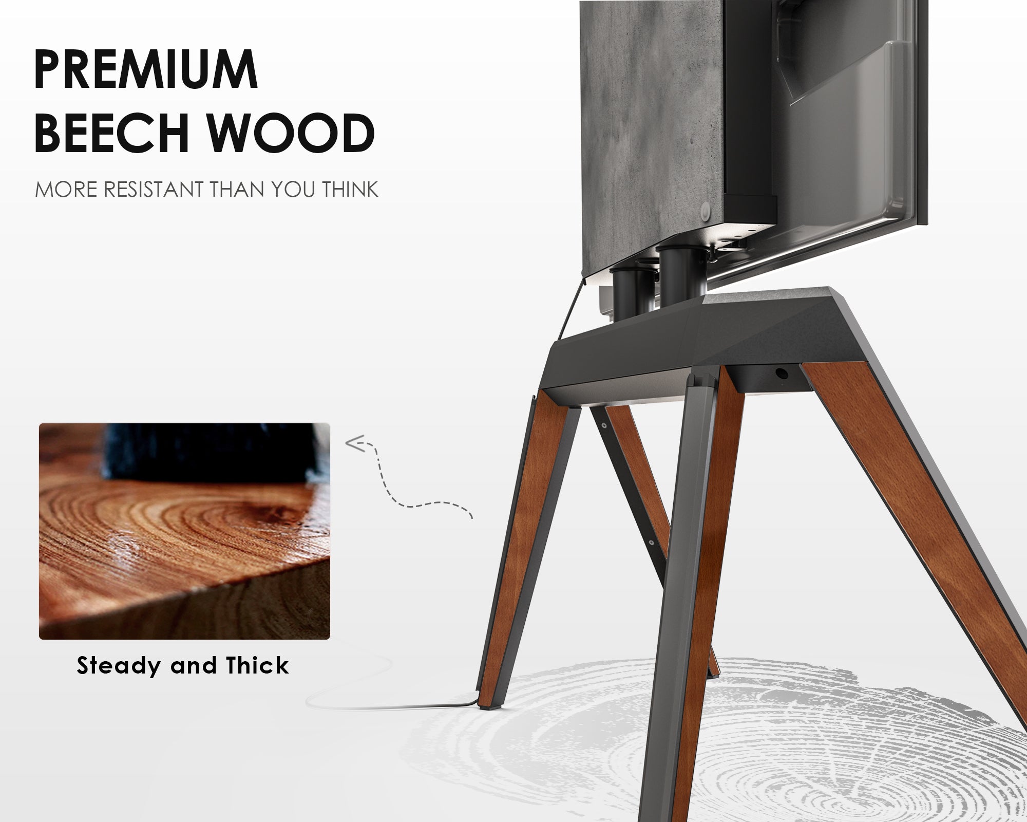 easel tv floor stand with wooden material