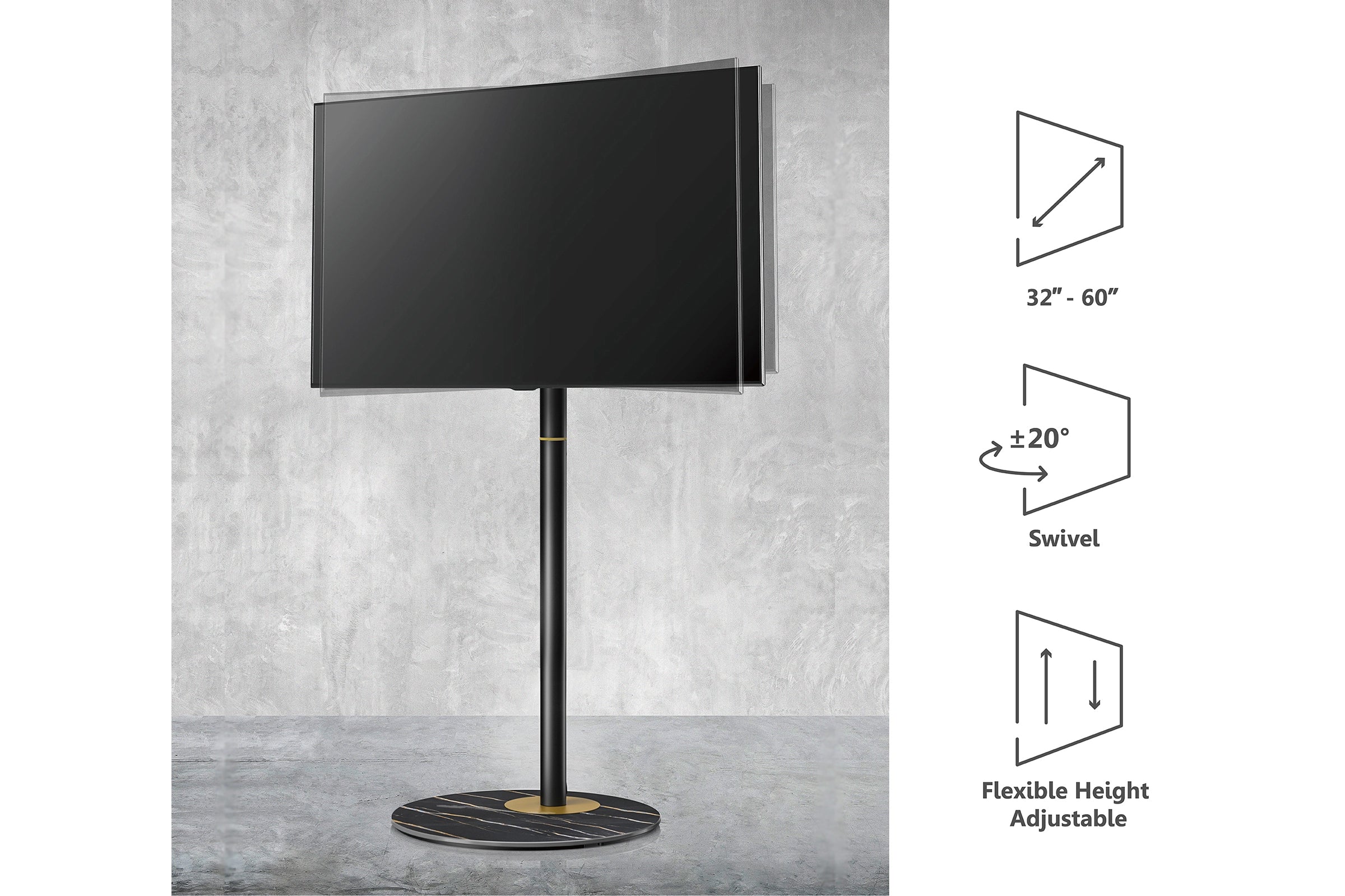swivel tv stand with adjustable height