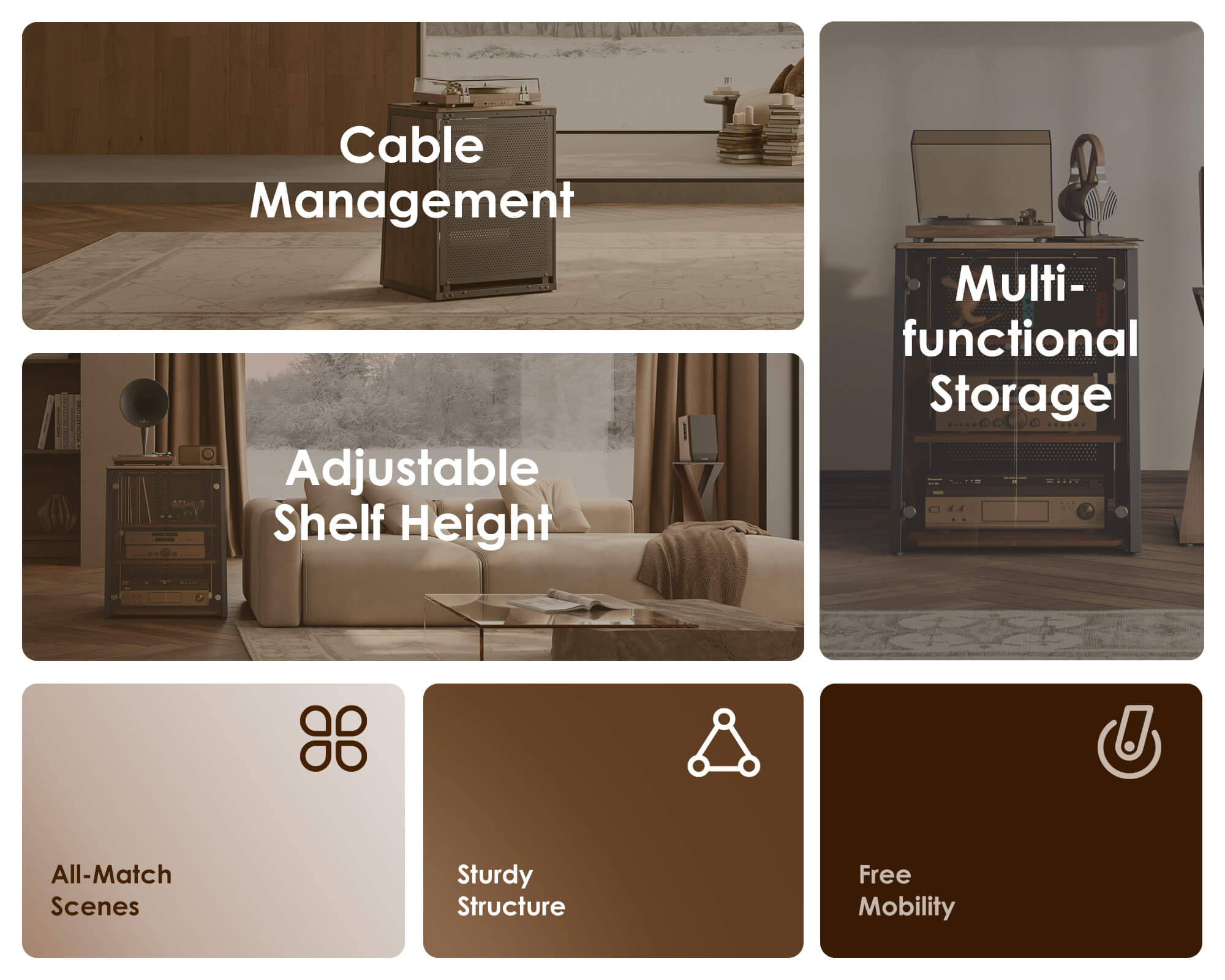 Eiffel V2 AS07 Enclosed Audio Rack