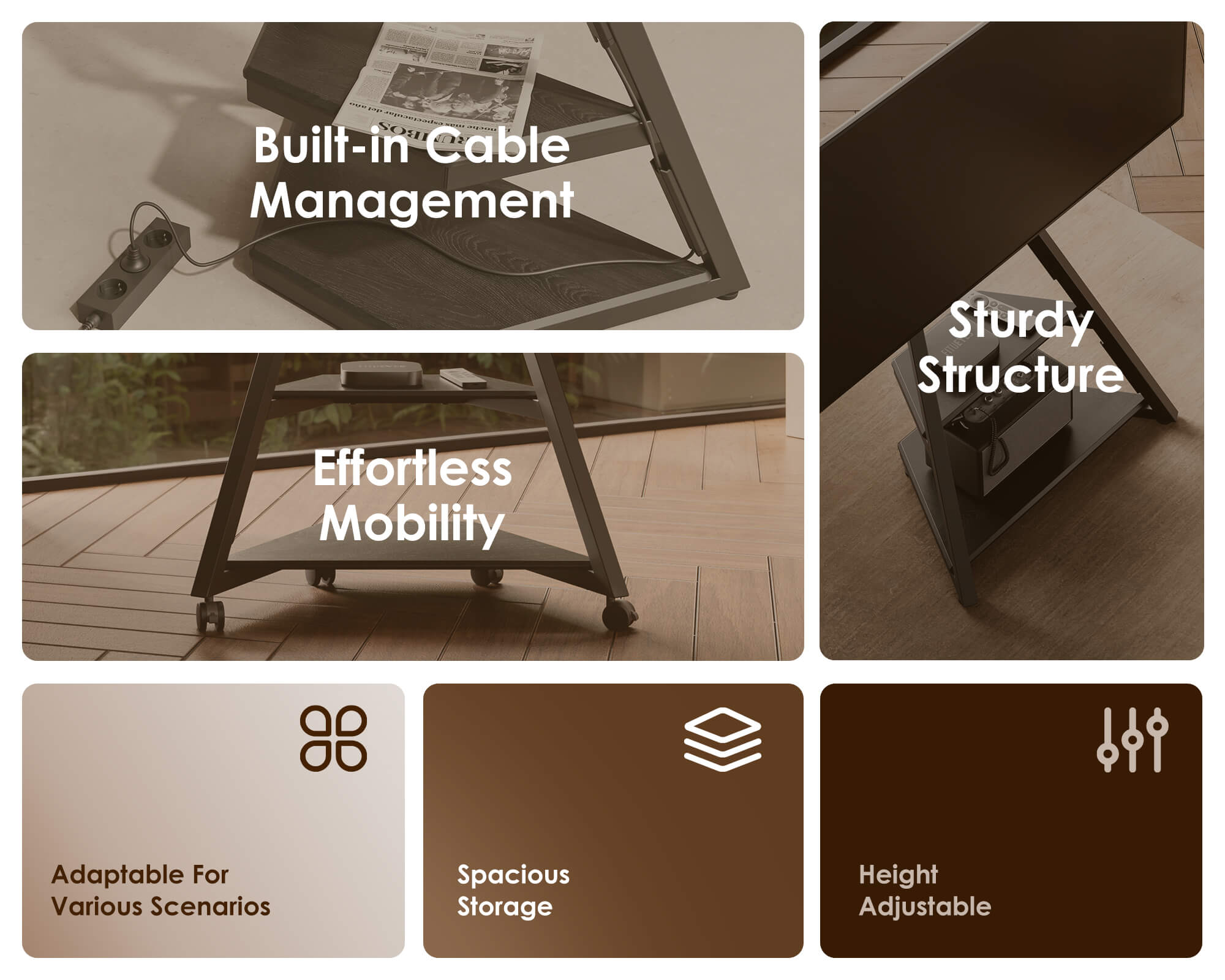 Eiffel FT65 TV Stand With Smart Light