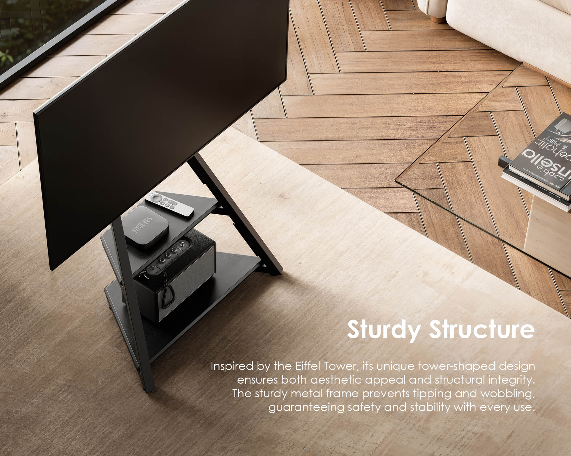 Eiffel FT65 TV Stand With Smart Light