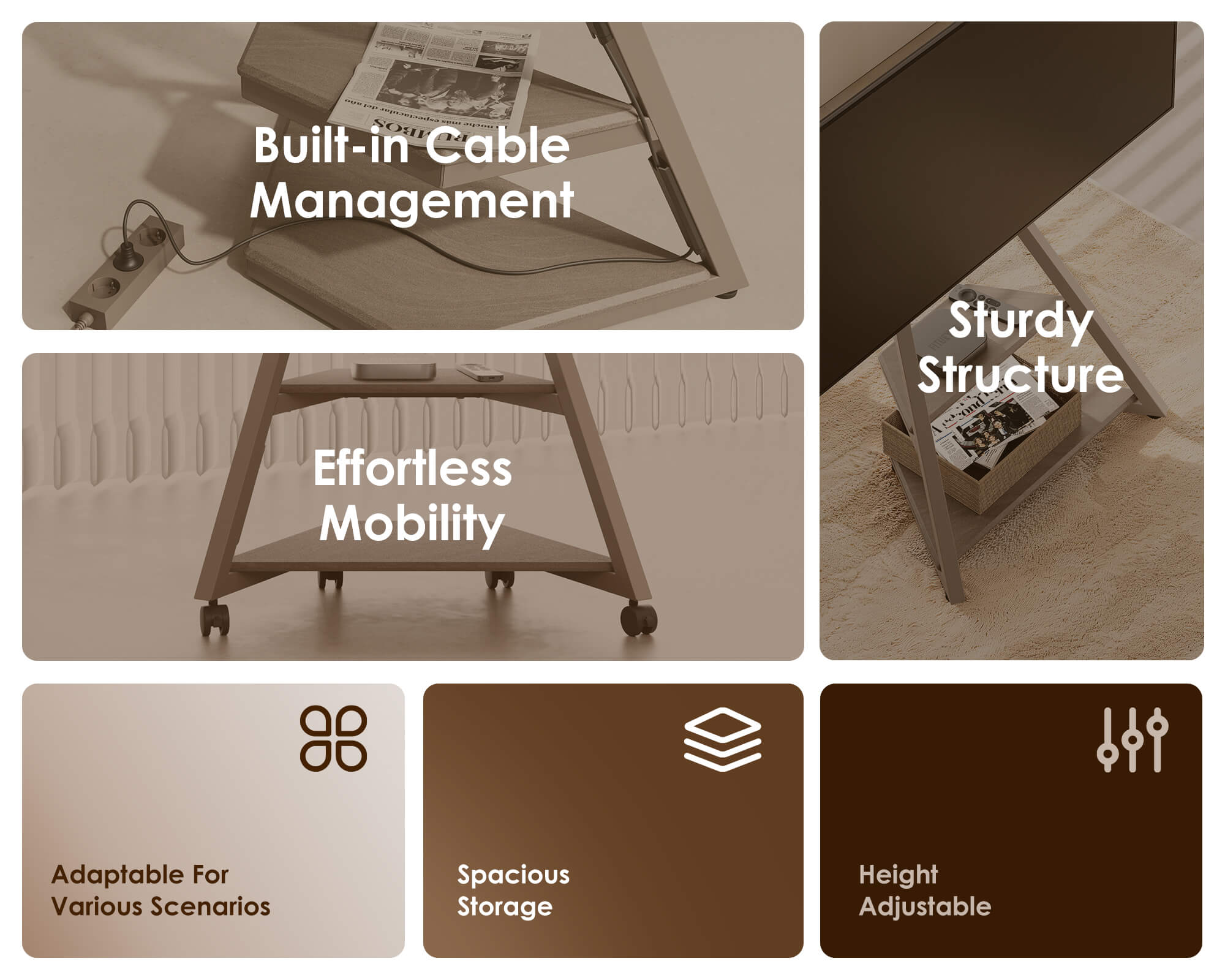 Eiffel FT65 TV Stand With Smart Light