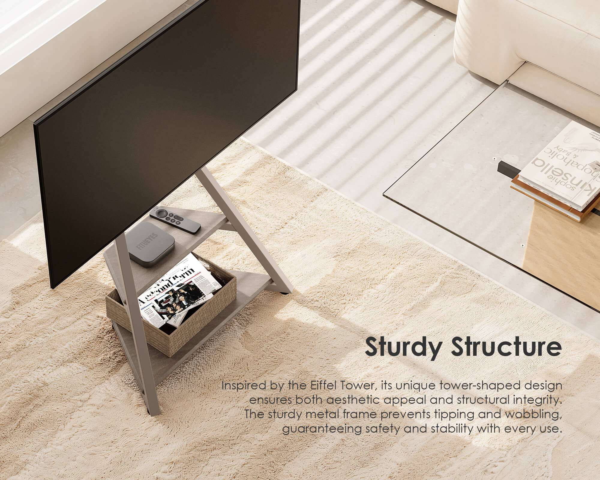 Eiffel FT65 TV Stand With Smart Light