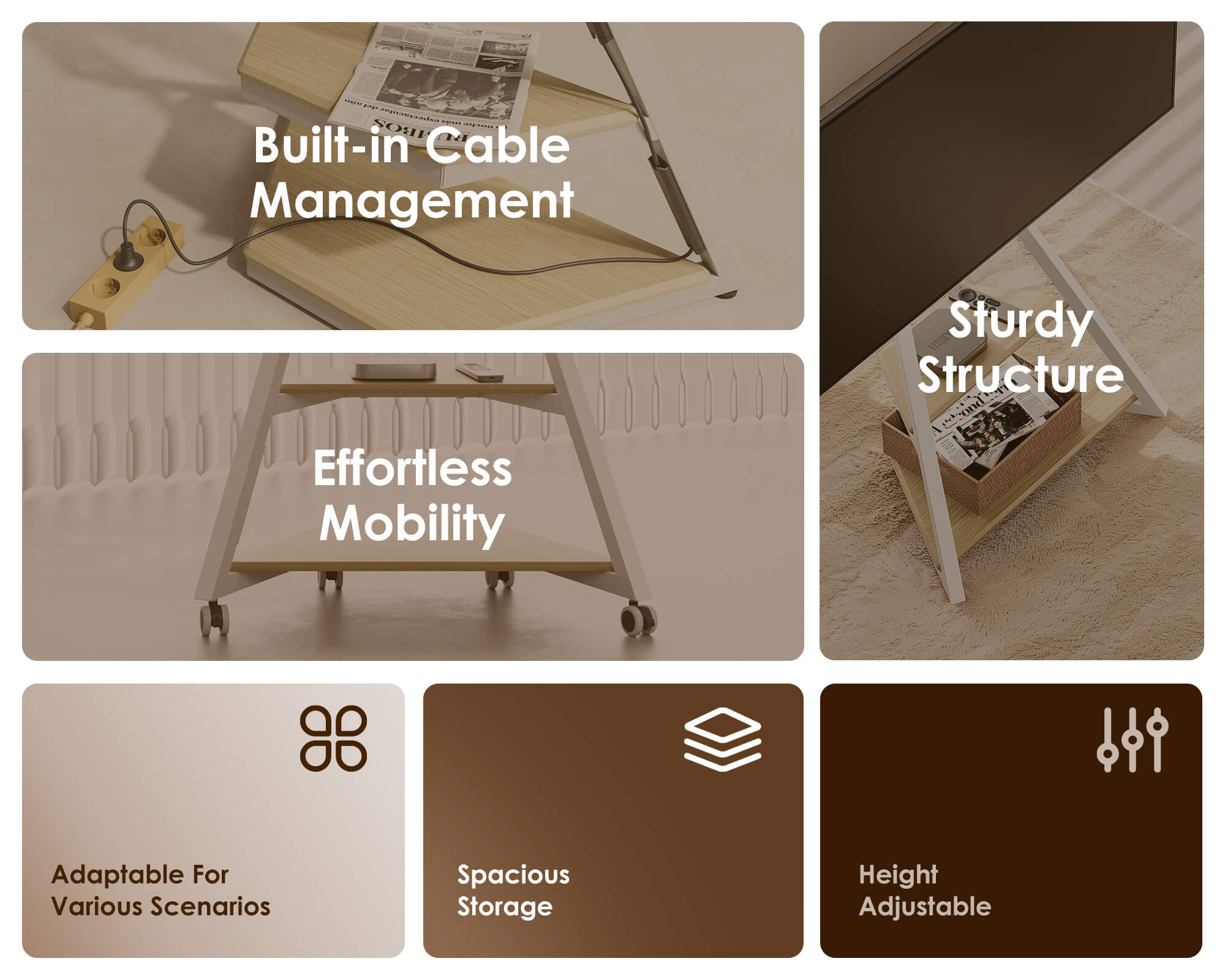 Eiffel FT65 TV Stand With Smart Light