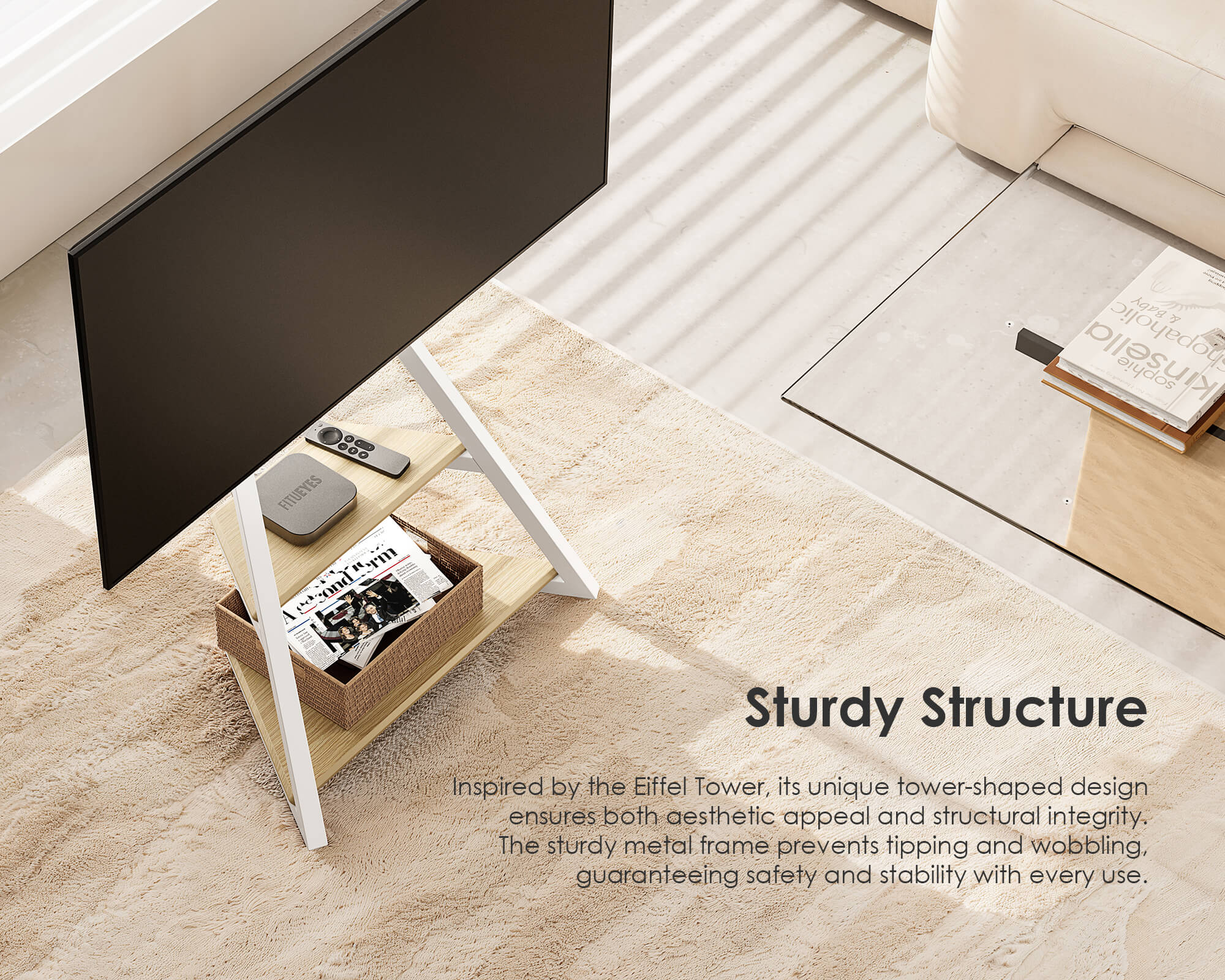 Eiffel FT65 TV Stand With Smart Light