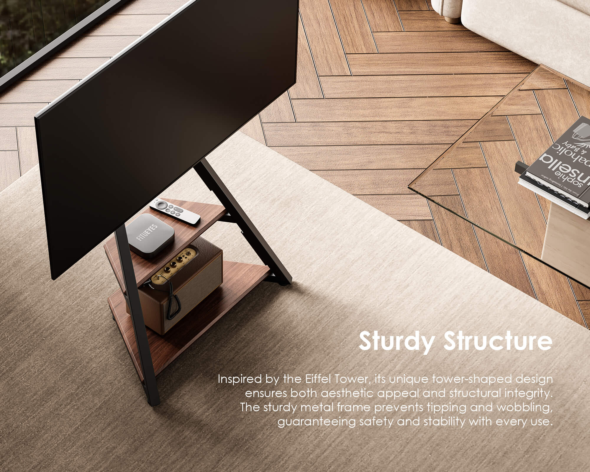 Eiffel FT65 TV Stand With Smart Light