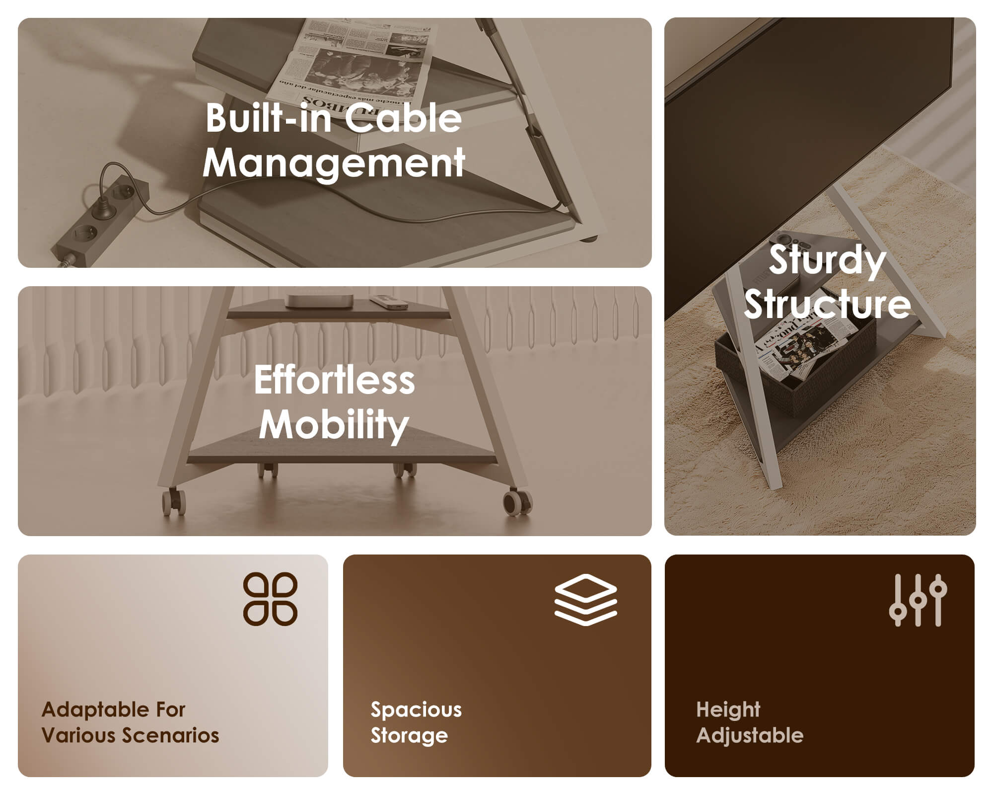 Eiffel FT65 TV Stand With Smart Light