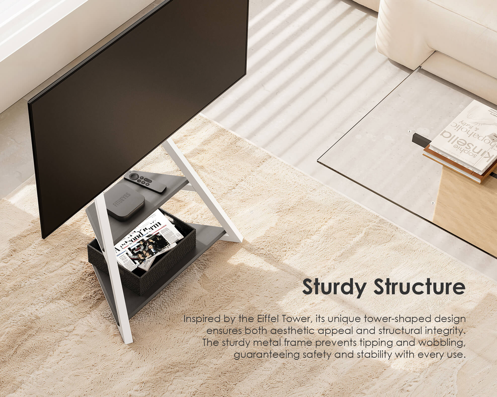 Eiffel FT65 TV Stand With Smart Light