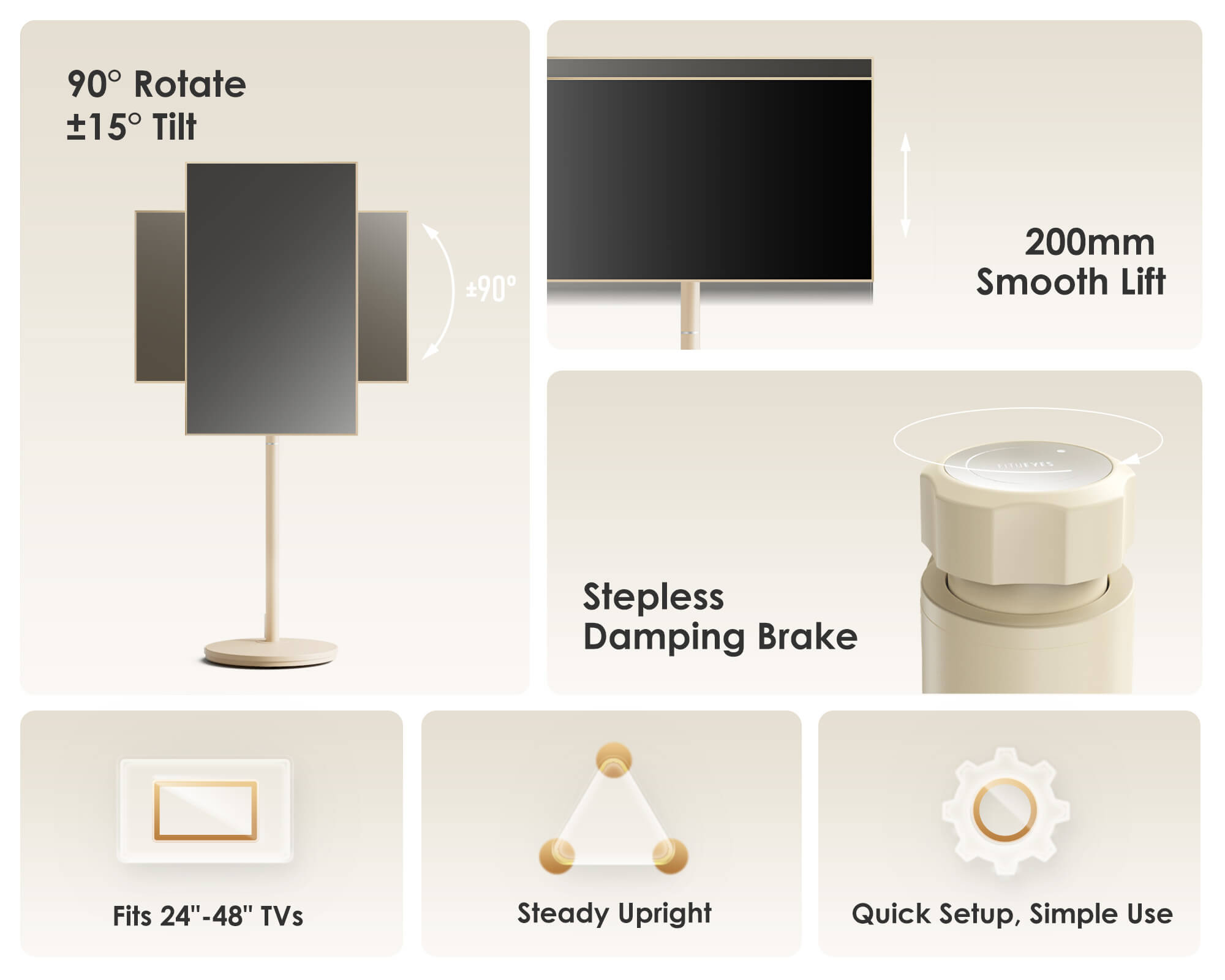 Master V2 PRO FT48 Floor TV Stand With Wheels
