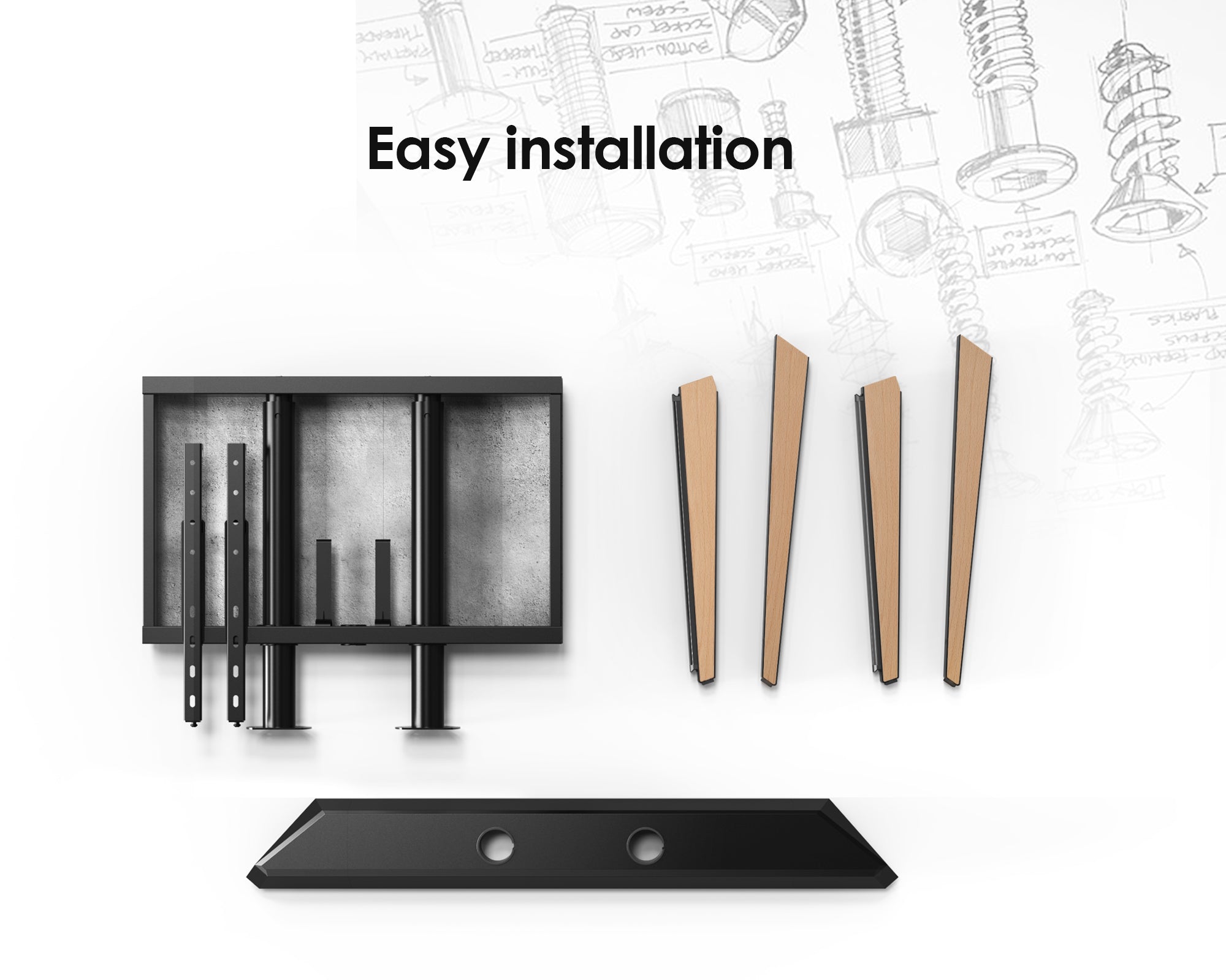 Four Legs TV Stand Installation