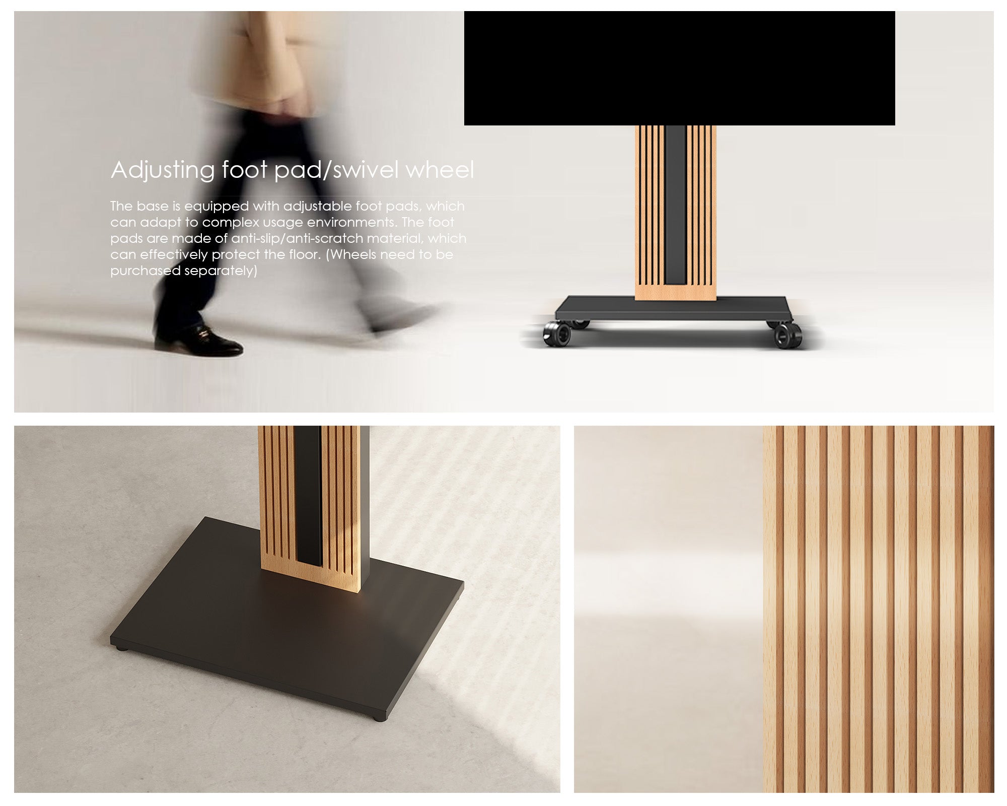 rolling tv stand with casters FITUEYES ZEN Series