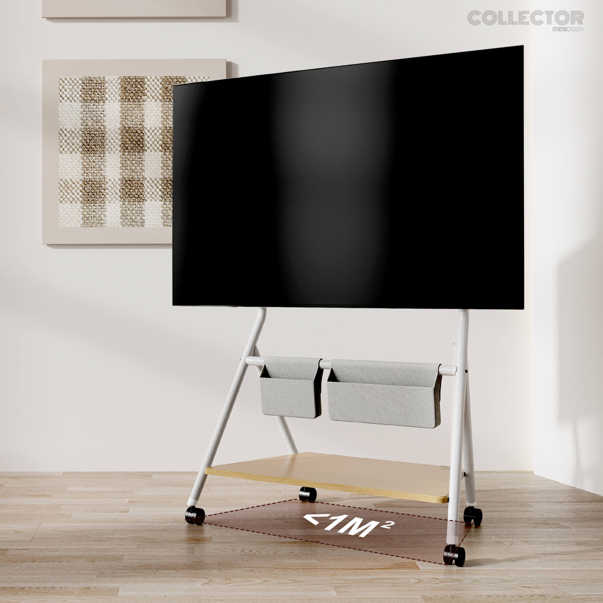 fitueyes corner tv stand with wheels Collector TC78 white