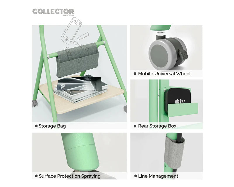 FITUEYES Collector TV Stand in mint green