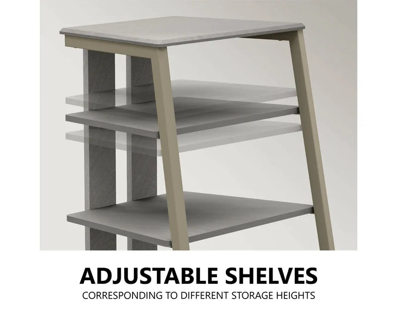 Camel HiFi stand with metal frame and adjustable shelves