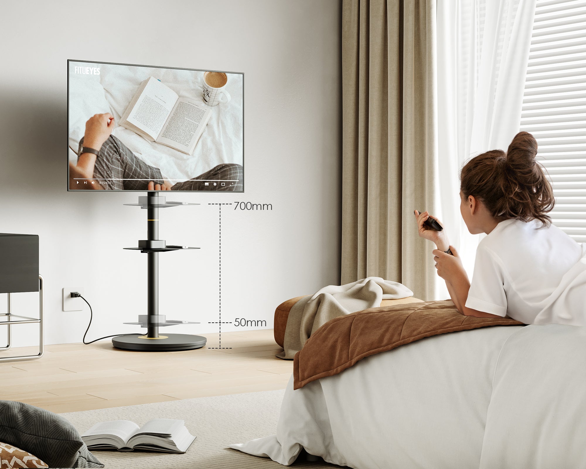 Fitueyes tv stand with mount sales