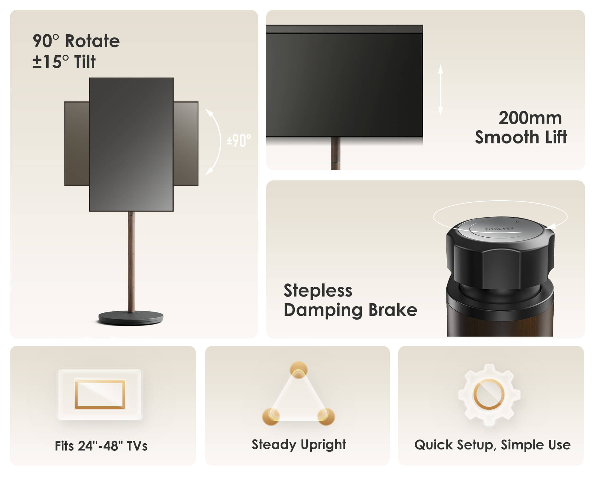 Master V2 PRO FT48 Floor TV Stand With Wheels