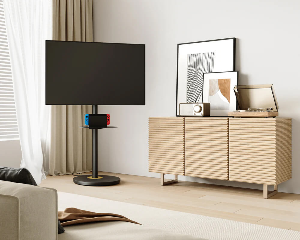 Master Floor TV Stand Plate Shelf